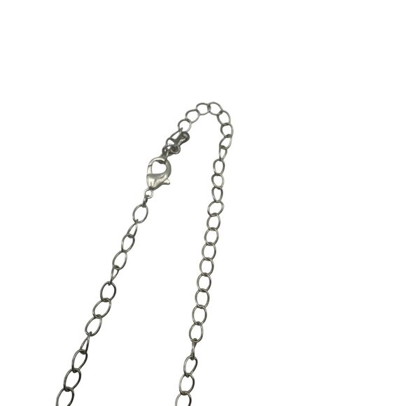 Black Rhinestone Statement Necklace Lobster Clasp Stylish Teardrop Design - Picture 3 of 5